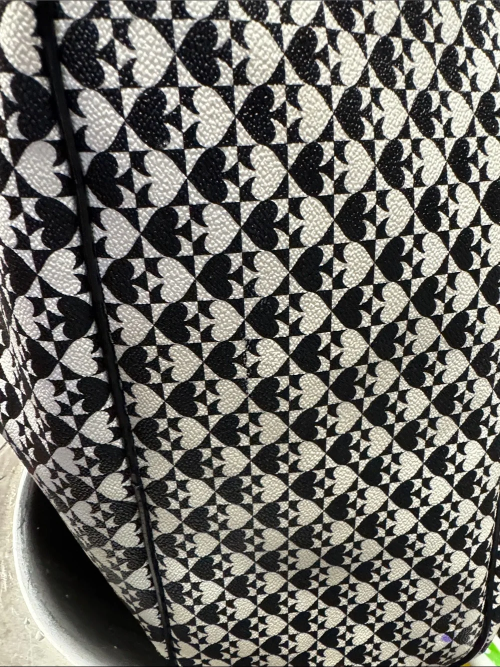 Kate Spade Black and White Geometric Stripe Tote